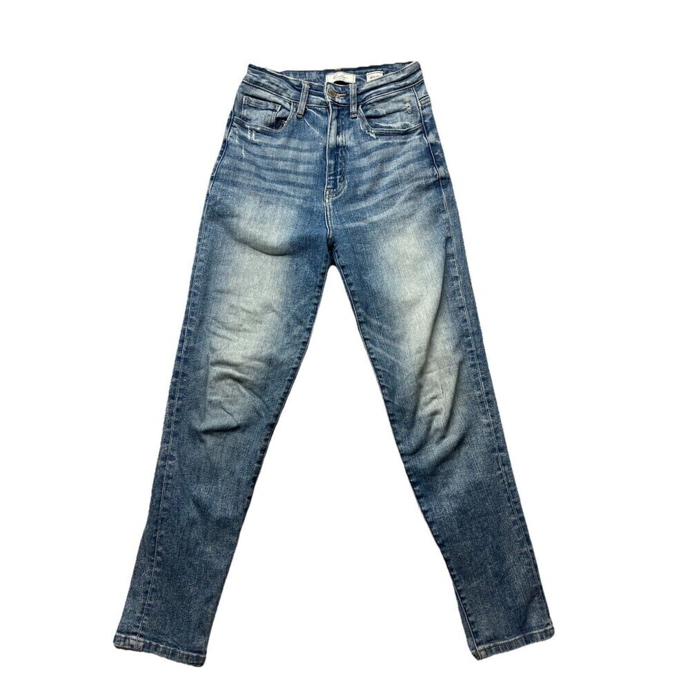 Kancan Baggy Fit Stretch Jeans Hi Rise Button Fly Acid Wash Maha Women’s Size 25